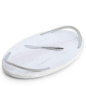 NAMBE Marble cheese board with knife